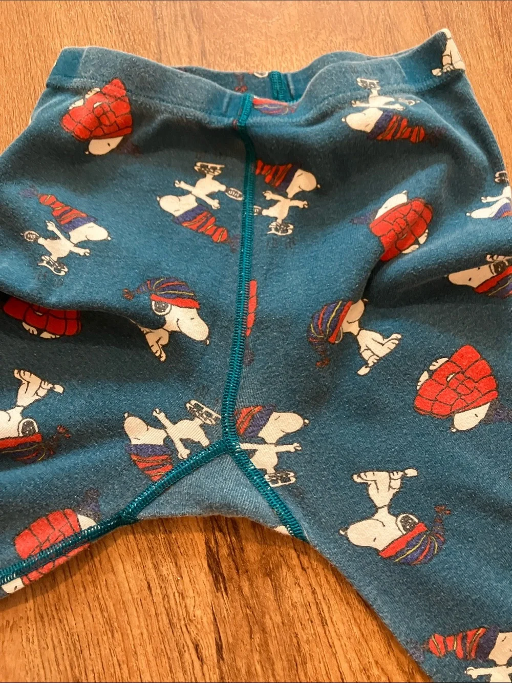 Hanna Andersson Peanuts Blue green Kids 10 pajama pants Snoopy